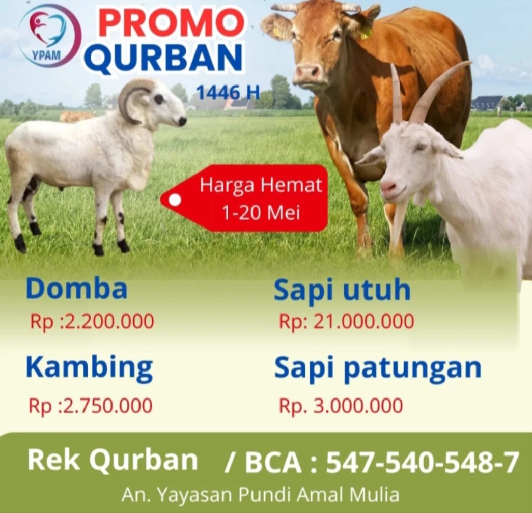 PROMO QURBAN 1446 H – Hemat, Amanah, Berkah Bersama Yayasan Pundi Amal Mulia